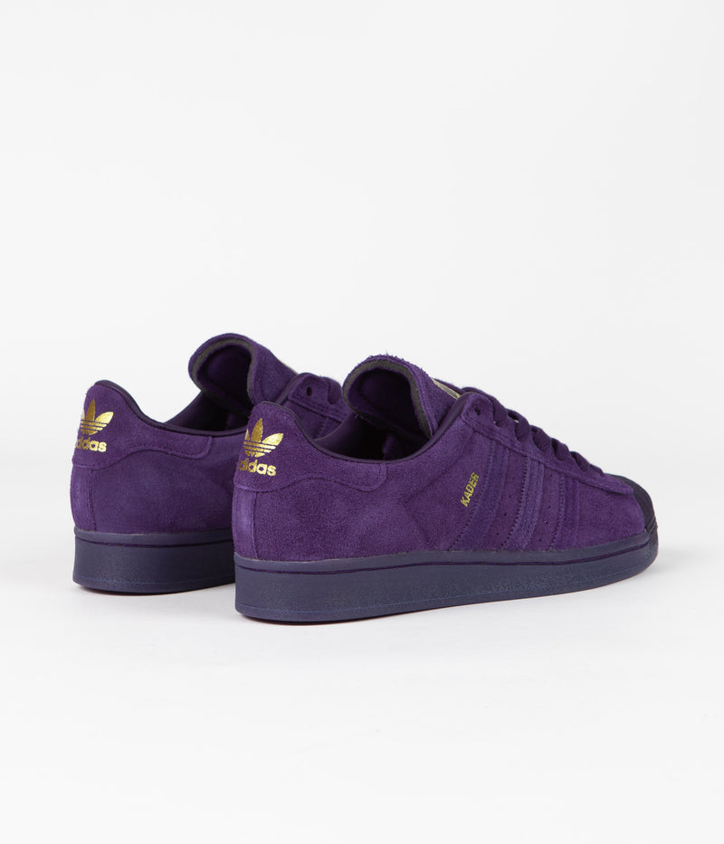 Adidas x Kader Superstar ADV Shoes in Dark Purple and Dark Purple / Gold Metallic