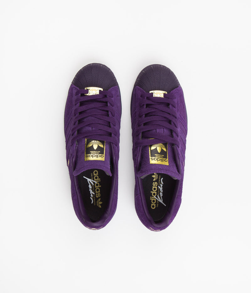 Adidas x Kader Superstar ADV Shoes in Dark Purple and Dark Purple / Gold Metallic