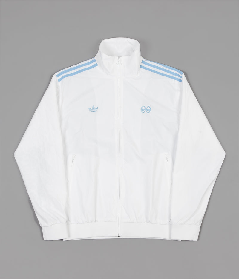 Adidas x Krooked Tracksuit Jacket in White and Clear Blue