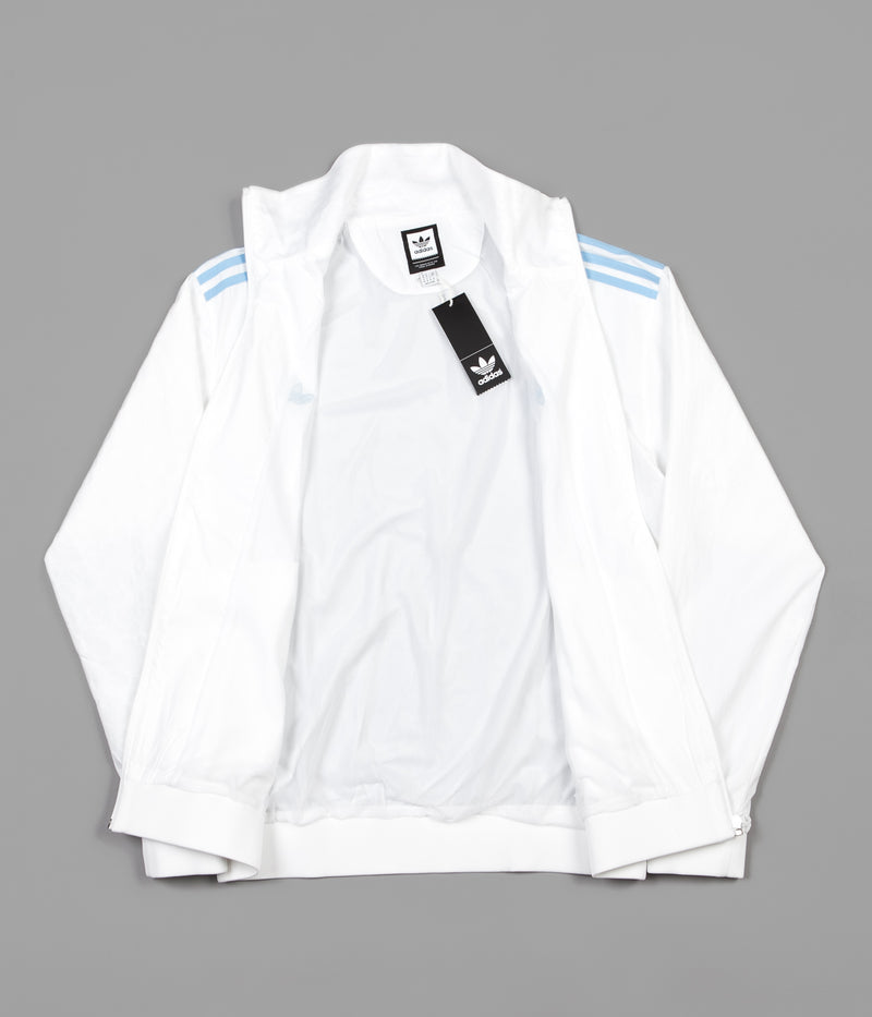 Adidas x Krooked Tracksuit Jacket in White and Clear Blue