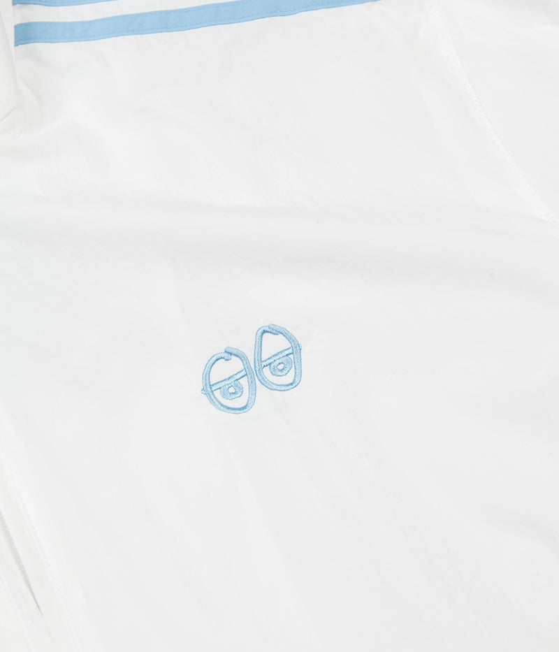 Adidas x Krooked Tracksuit Jacket in White and Clear Blue