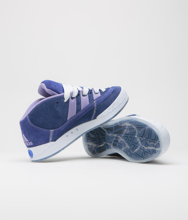 Adidas x Maite Adimatic Mid Shoes in Victory Blue and Magic Lilac / Dark Blue