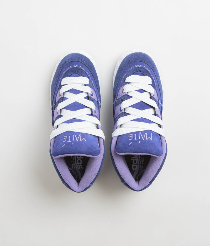 Adidas x Maite Adimatic Mid Shoes in Victory Blue and Magic Lilac / Dark Blue