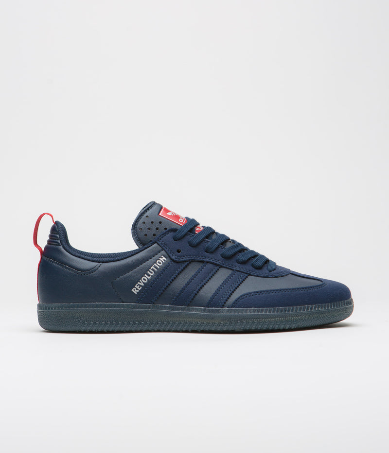 Adidas x Orchard x New England Revolution Samba ADV Shoes in Night Indigo and Night Indigo / Silver Metallic
