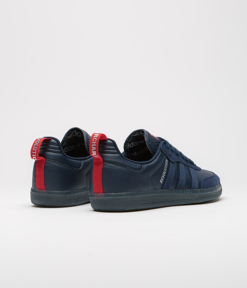 Adidas x Orchard x New England Revolution Samba ADV Shoes in Night Indigo and Night Indigo / Silver Metallic