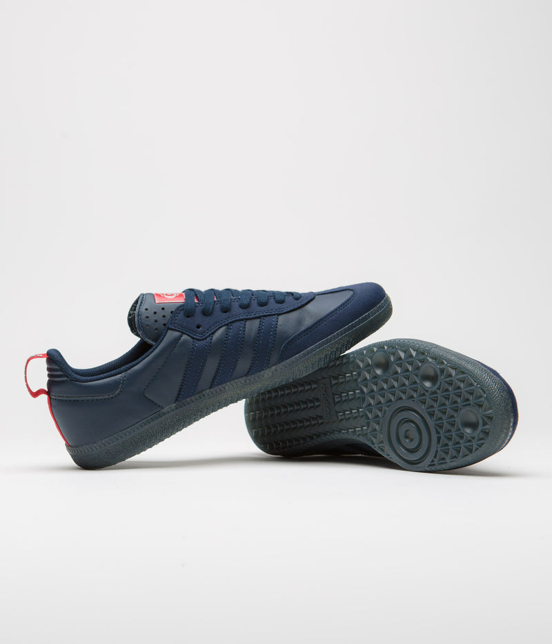 Adidas x Orchard x New England Revolution Samba ADV Shoes in Night Indigo and Night Indigo / Silver Metallic