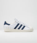 Adidas x Pop Trading Company Superstar ADV shoes in FTWR White and Collegiate Navy / Chalk White