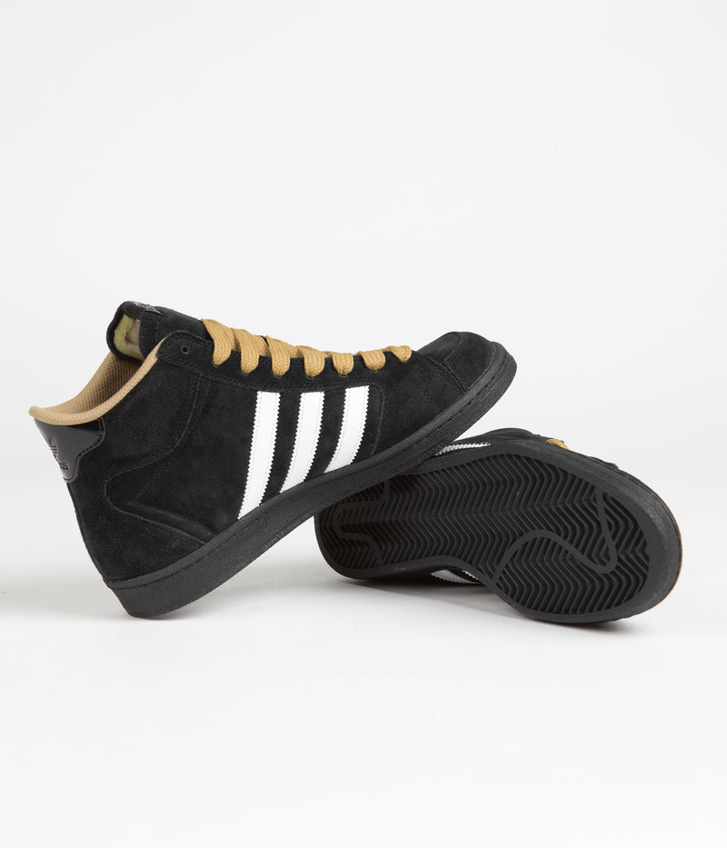 Adidas x Sneeze Superskate Shoes in Core Black and FTWR White / Golden Beige