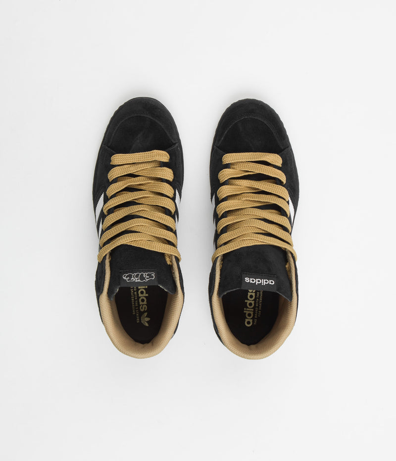 Adidas x Sneeze Superskate Shoes in Core Black and FTWR White / Golden Beige