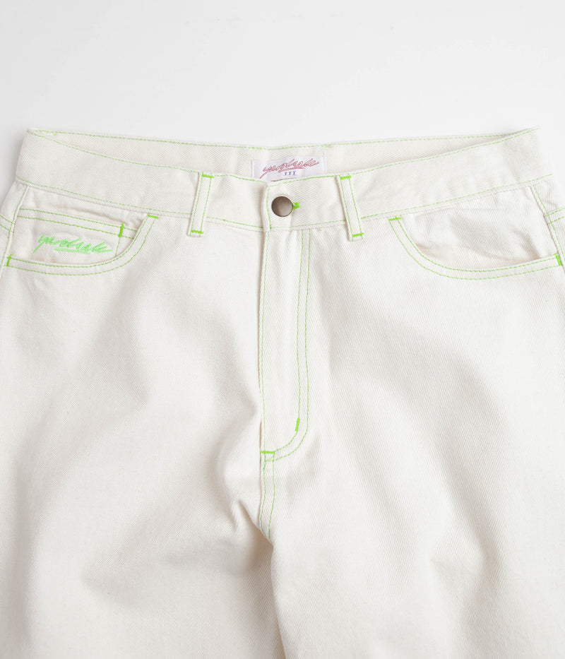 Yardsale Goblin Jeans in White and Green