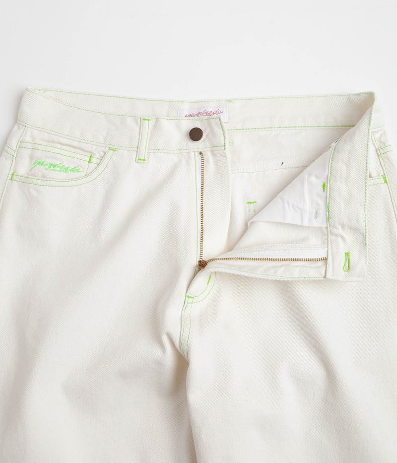 Yardsale Goblin Jeans in White and Green