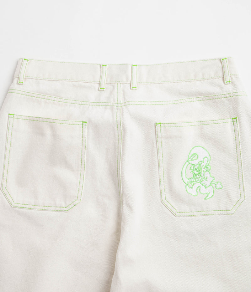 Yardsale Goblin Jeans in White and Green