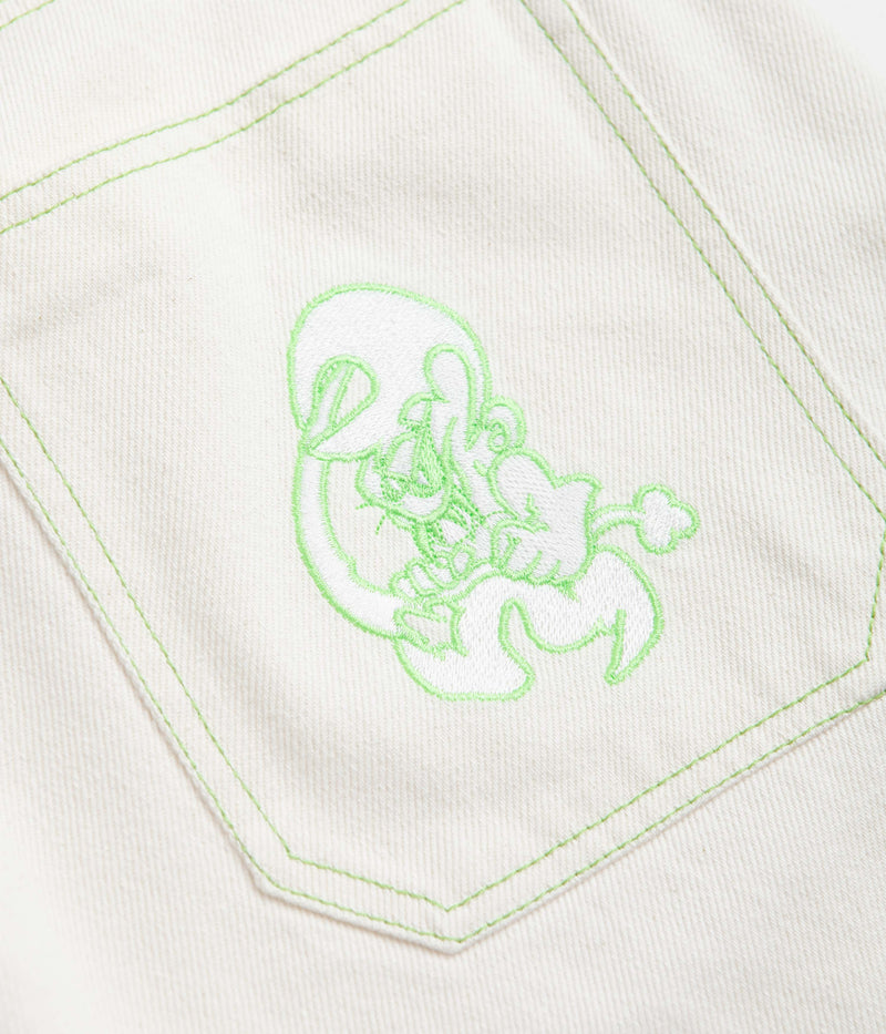 Yardsale Goblin Jeans in White and Green