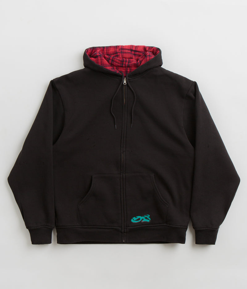 Yardsale Reversible Flannel Hoodie in Black