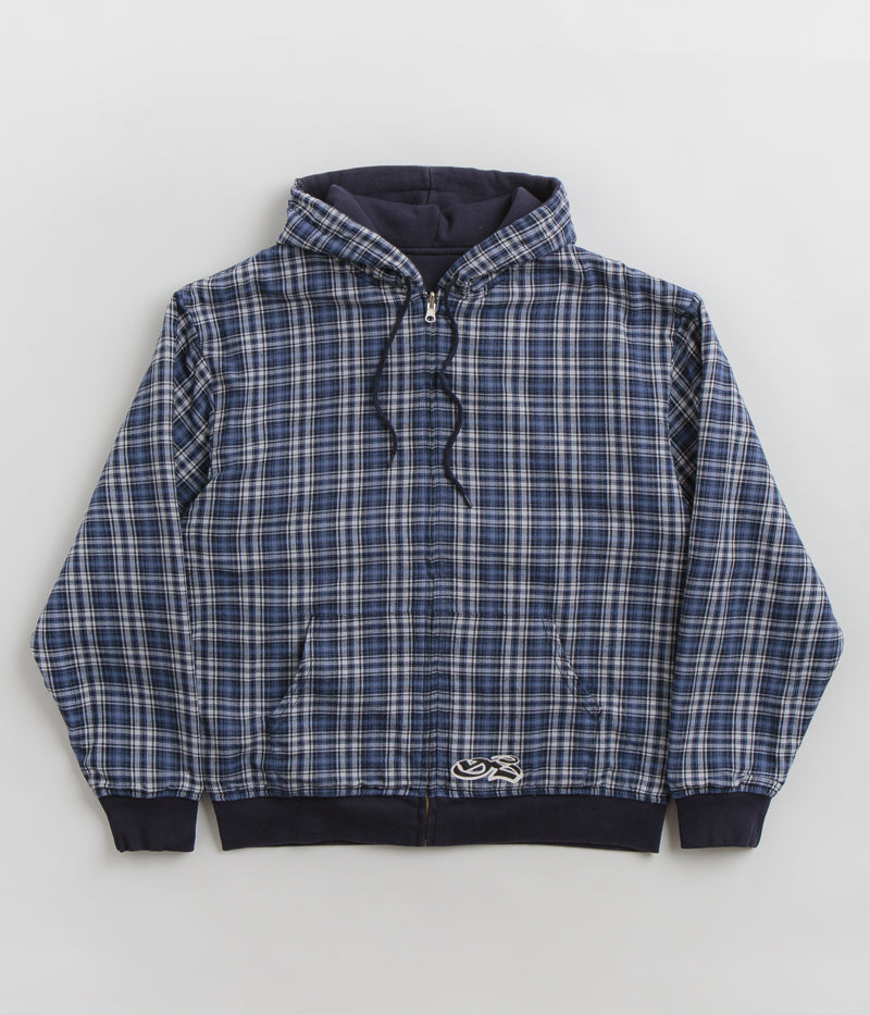 Yardsale Reversible Flannel Hoodie in Blue