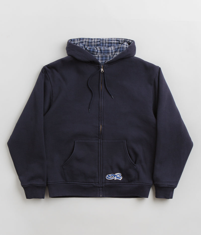 Yardsale Reversible Flannel Hoodie in Blue