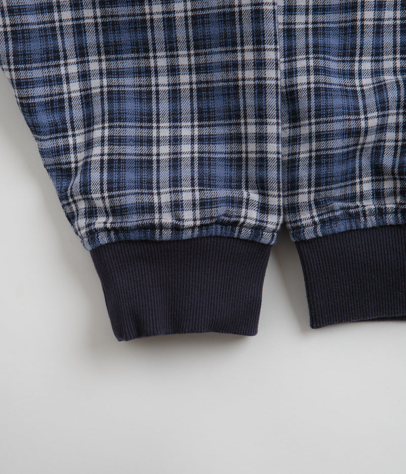 Yardsale Reversible Flannel Hoodie in Blue