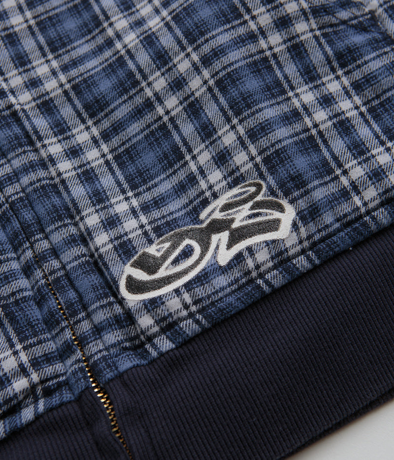 Yardsale Reversible Flannel Hoodie in Blue