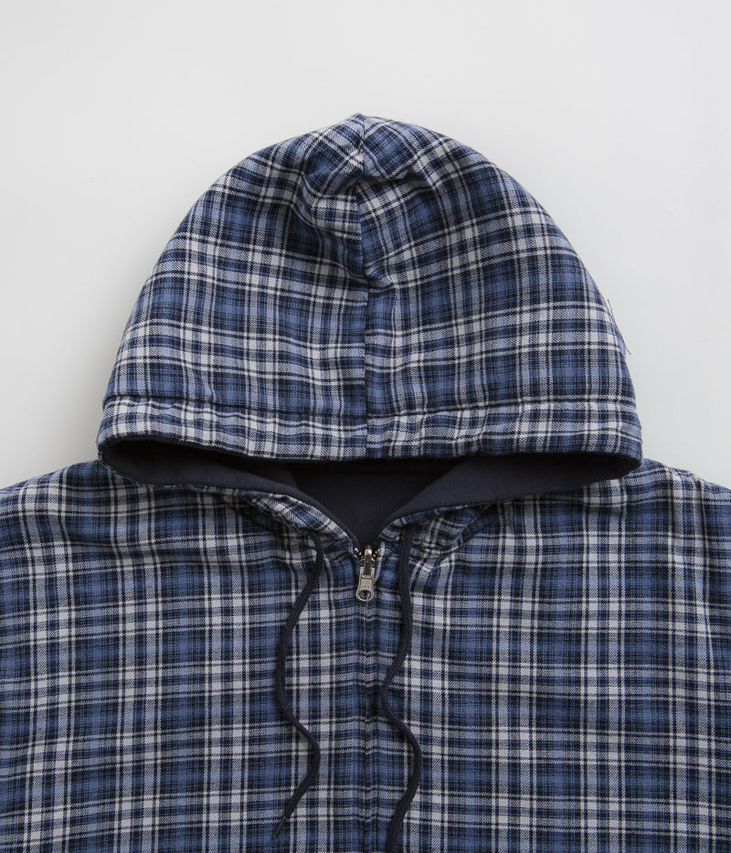 Yardsale Reversible Flannel Hoodie in Blue