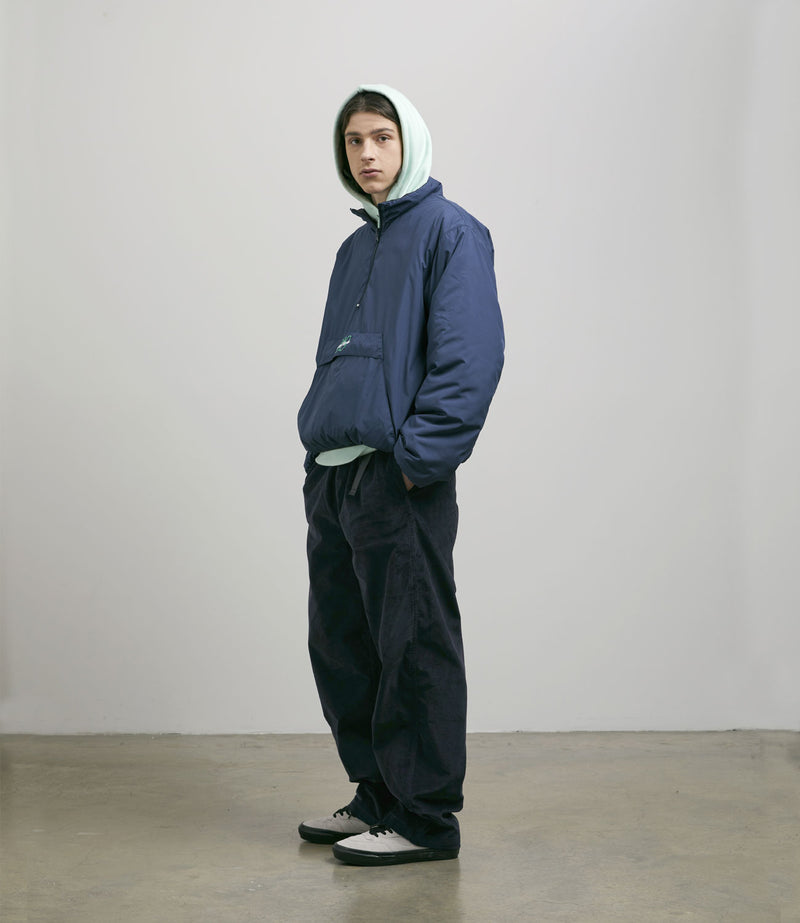 Yardsale Reversible Half-Zip Puffer Jacket in Navy and Black