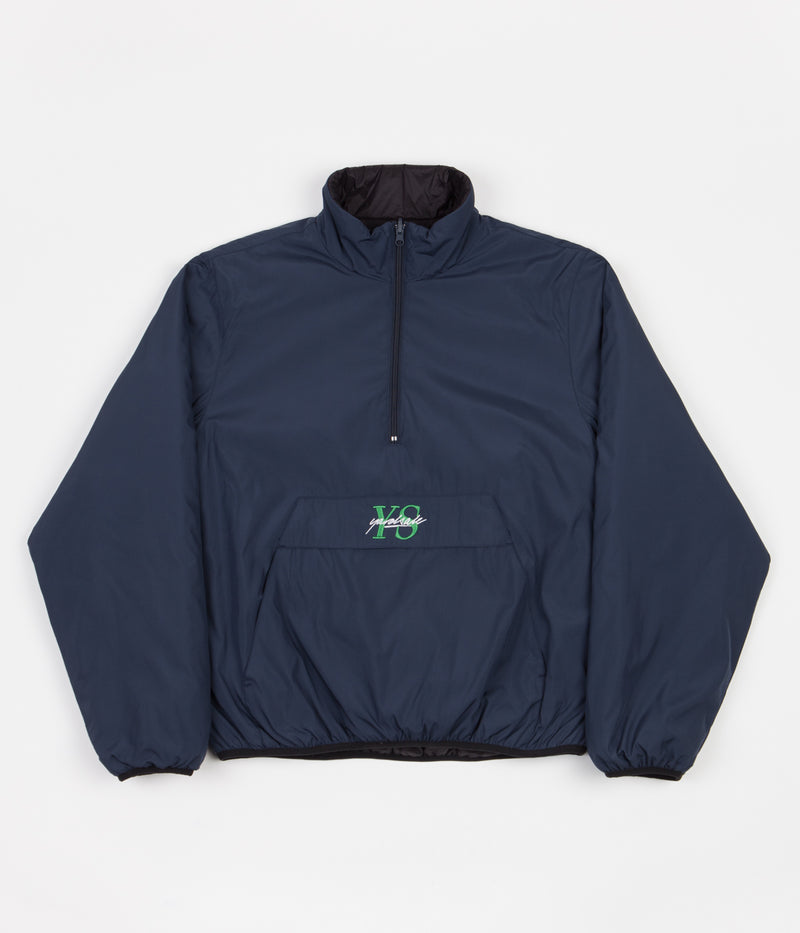 Yardsale Reversible Half-Zip Puffer Jacket in Navy and Black