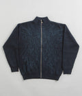 Yardsale Ripper Knit Zip Sweatshirt in Navy