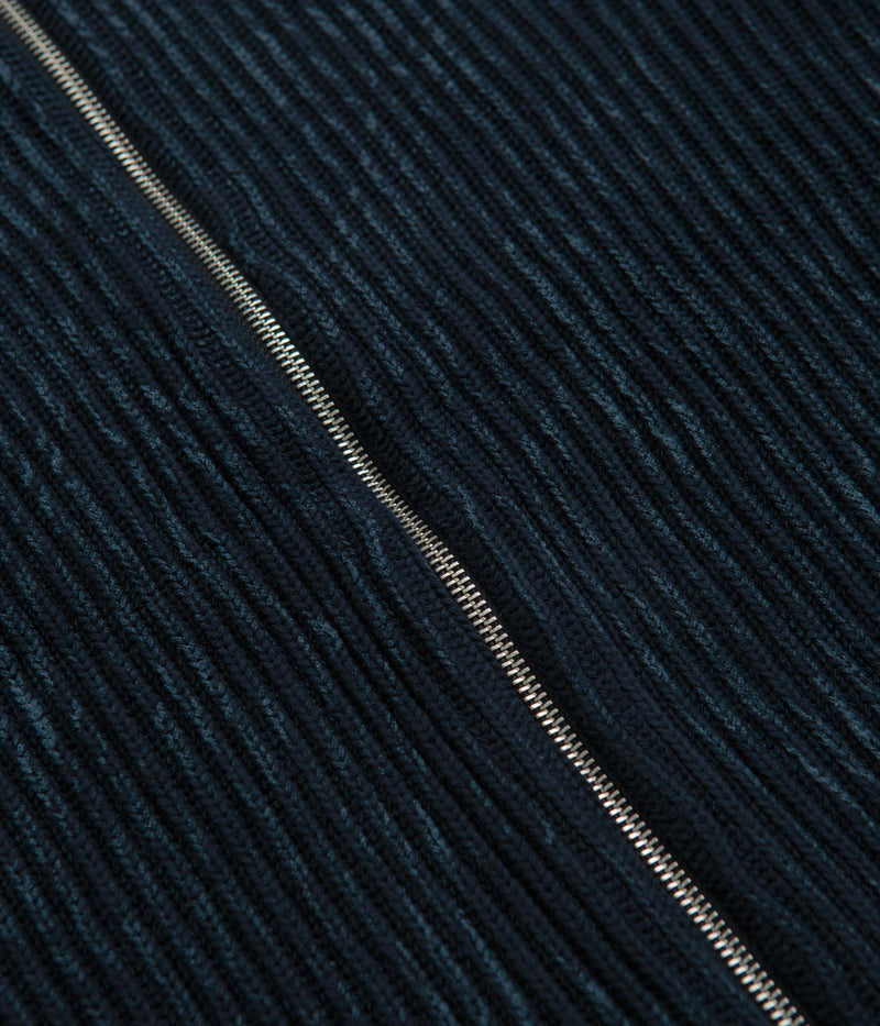 Yardsale Ripper Knit Zip Sweatshirt in Navy