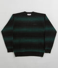 Yardsale Ripple Chenille Crewneck Sweatshirt in Green and Black