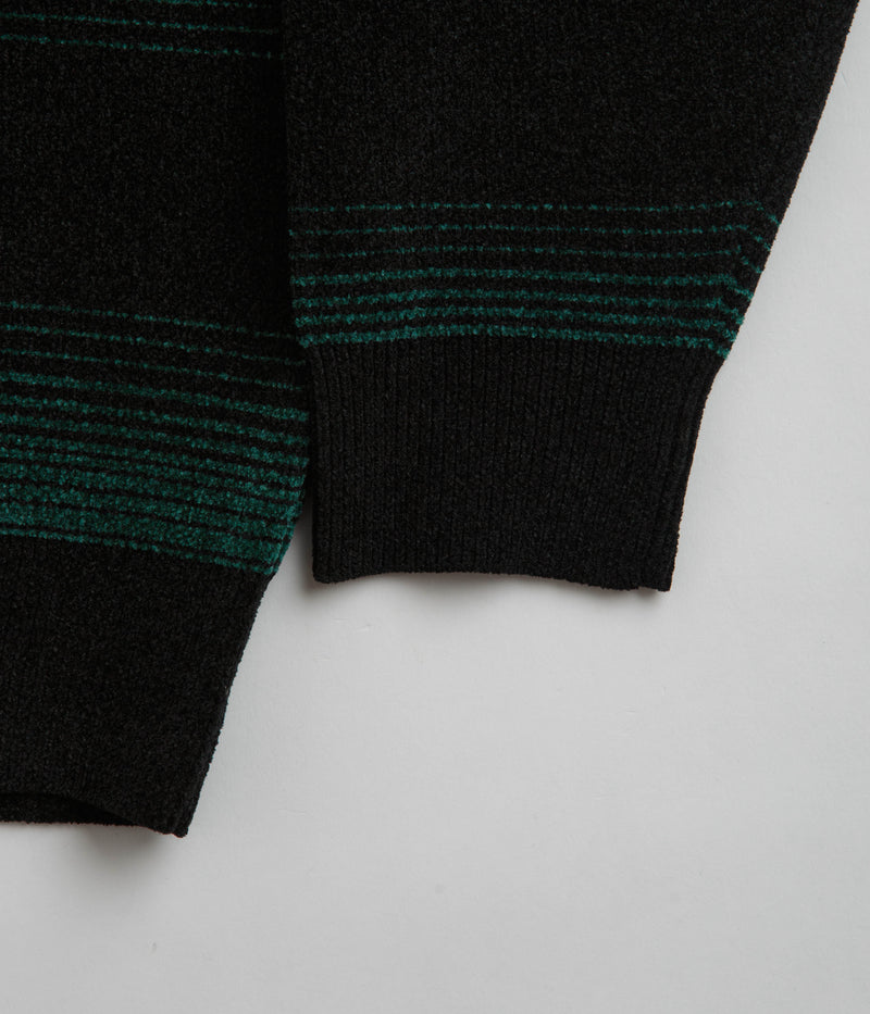 Yardsale Ripple Chenille Crewneck Sweatshirt in Green and Black