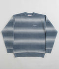 Yardsale Ripple Chenille Crewneck Sweatshirt in White and Blue