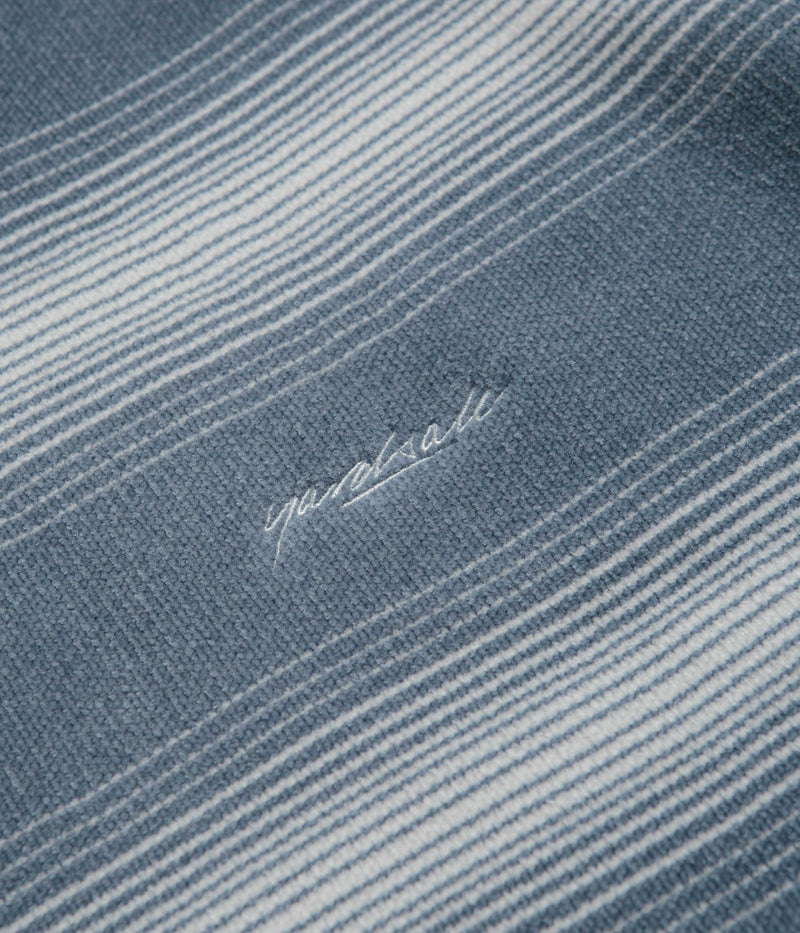 Yardsale Ripple Chenille Crewneck Sweatshirt in White and Blue