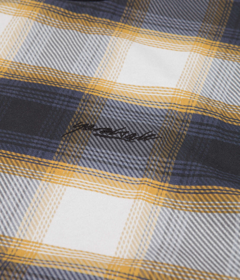 Yardsale Shadow Plaid T-Shirt in Black and Gold