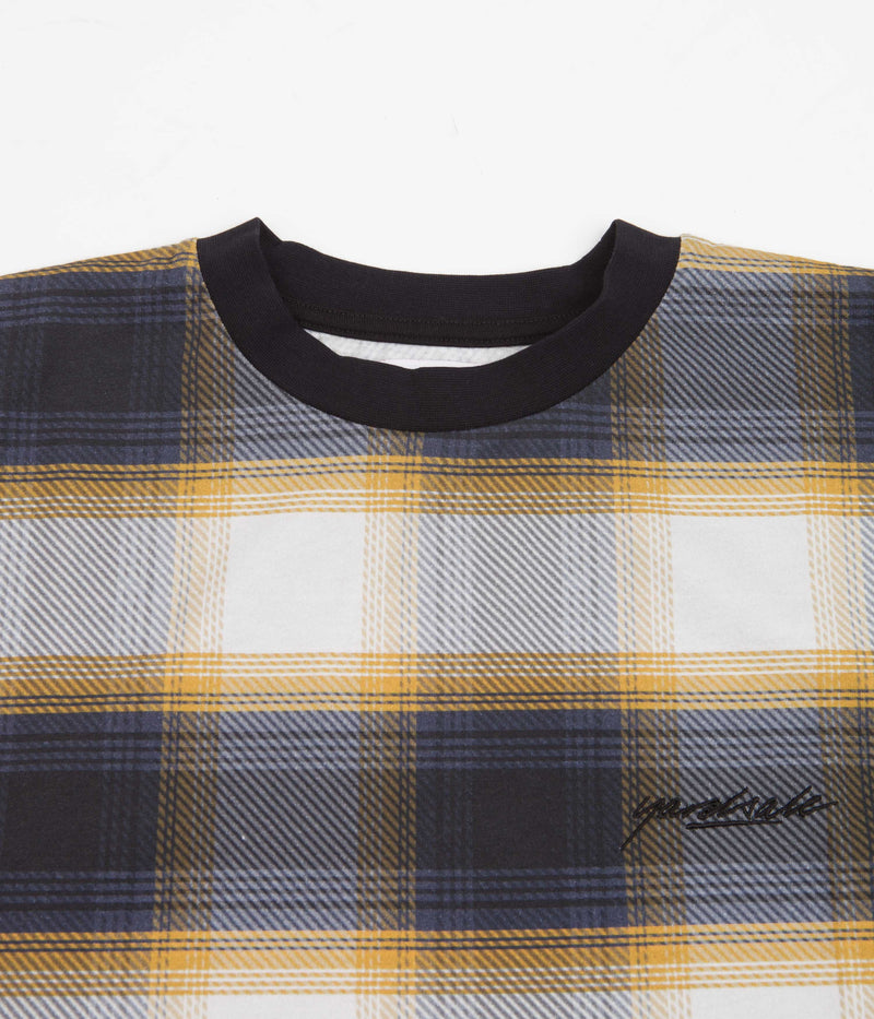 Yardsale Shadow Plaid T-Shirt in Black and Gold