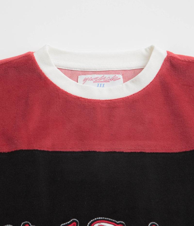 Yardsale Sierra Velour T-Shirt in Black and Red