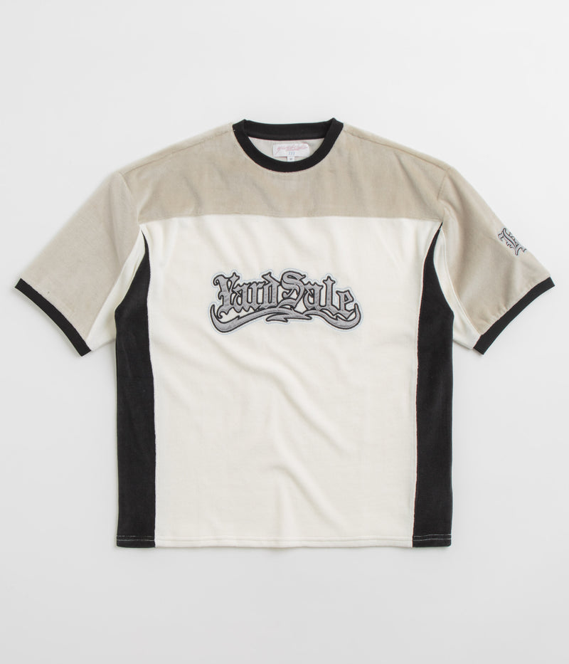 Yardsale Sierra Velour T-Shirt in Cream and Tan