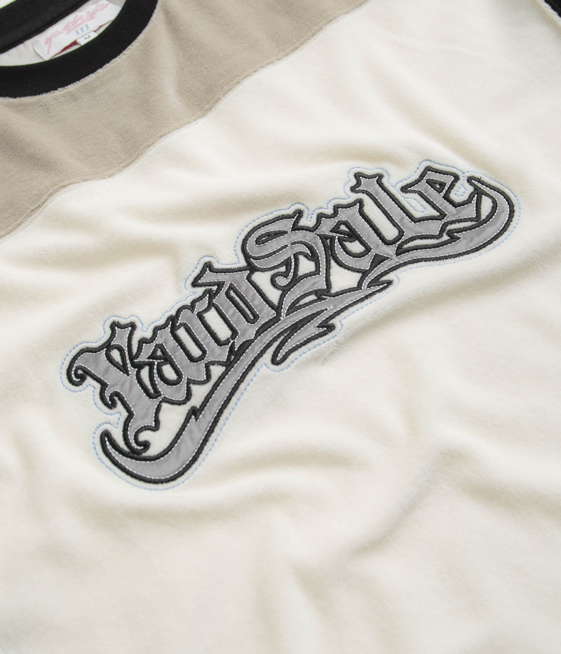 Yardsale Sierra Velour T-Shirt in Cream and Tan
