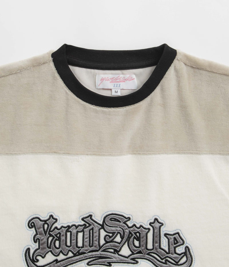 Yardsale Sierra Velour T-Shirt in Cream and Tan