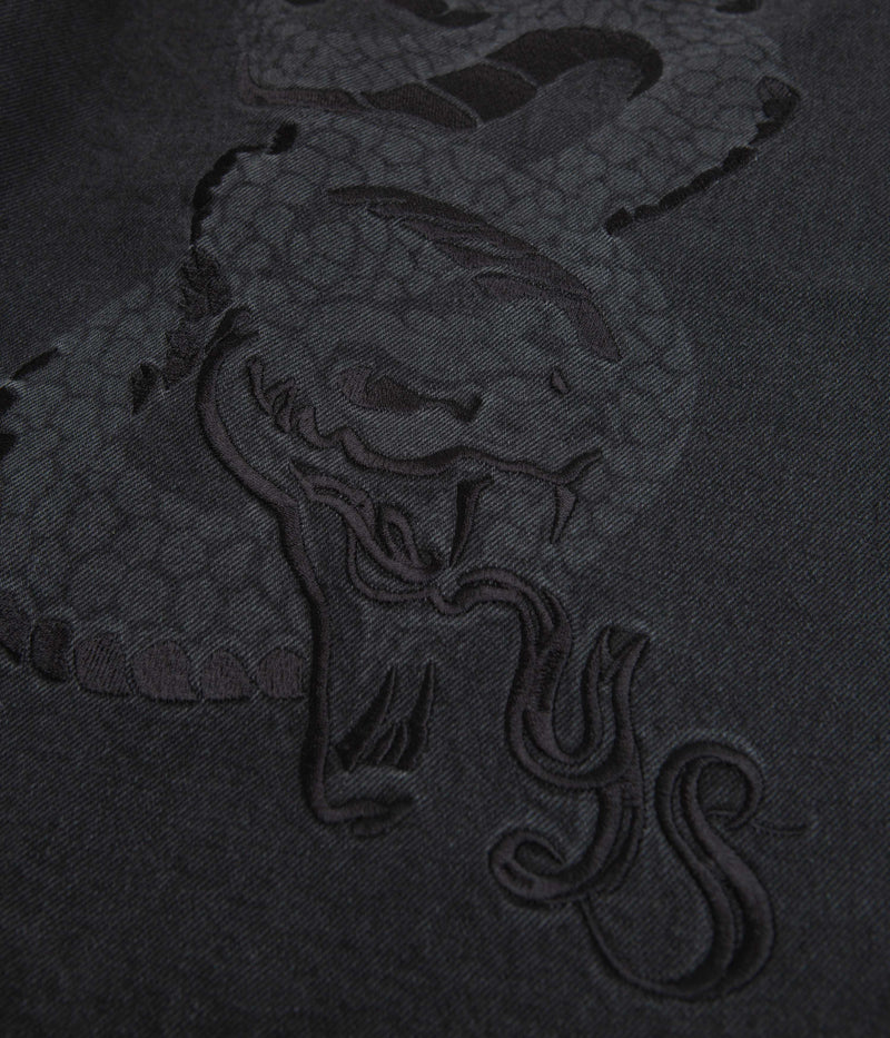 Yardsale Snake Denim Shorts in Black