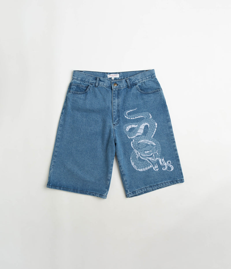 Yardsale Snake Denim Shorts in Denim