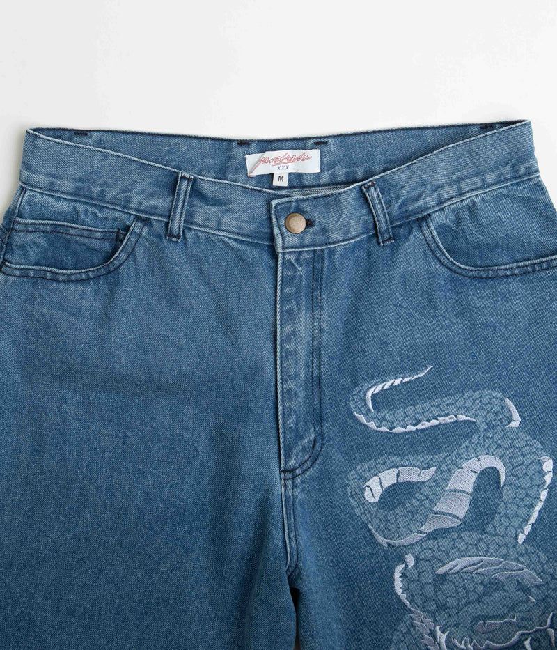 Yardsale Snake Denim Shorts in Denim