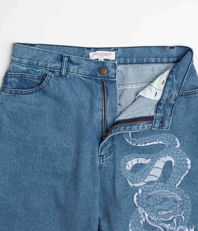 Yardsale Snake Denim Shorts in Denim