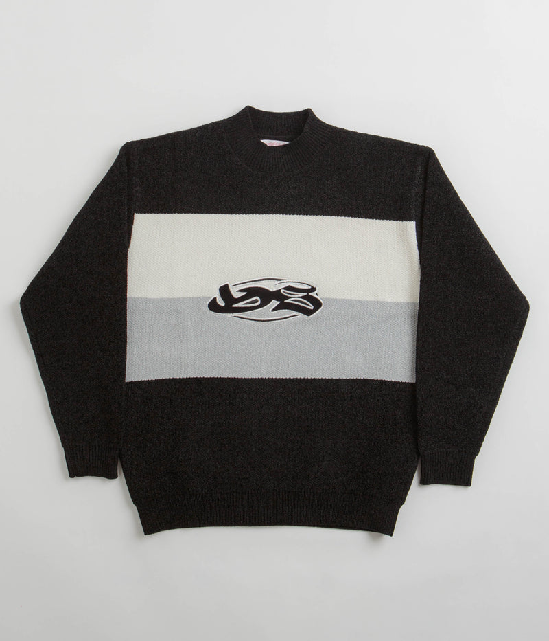 Yardsale Tri Chenille Crewneck Sweatshirt in Black and Stone