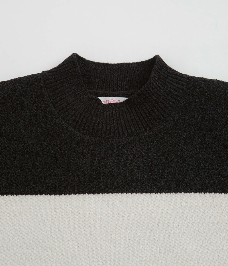 Yardsale Tri Chenille Crewneck Sweatshirt in Black and Stone